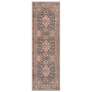 World Rug Gallery Marin Red Medallion Traditional Indoor Rug – Flatweave, Washable Surface with Non-Slip Backing - 1 of 4