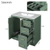 30" Freestanding Bathroom Vanity with Ceramic Sink and 3 Drawers,Solid Wood Storage Cabinet for Small Spaces-The Pop Home - 4 of 4