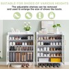 Shoe Cabinet with Glass Doors, 5-Tier Entryway Shoe Organizer Storage Rack with Large Storage and Adjustable Shelves for Hallway, Living Room - 4 of 4