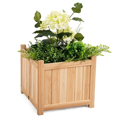 Costway Square Wood Flower Planter Box Raised Vegetable Patio Lawn Garden folding