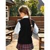 Clearlove Girls’ Sleeveless Cable Knit Buttoned Vest with Lightweight Open Cardigan and Round Neck Sweater Vest with Pockets - 2 of 4