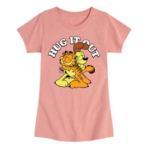 Girls' - Garfield - Hug It Out Fitted Short Sleeve Graphic T-Shirt - 1 of 4