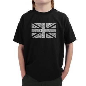 LA Pop Art Boy's Word Art T-shirt - UNION JACK - 1 of 4