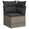 vidaXL 6 Piece Patio Sofa Set with Cushions Gray Poly Rattan - without storage - 3 of 4
