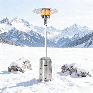 BAOURE Outdoor 48000 BTU Outdoor Propane Patio Heater with Wheels and Cover, Stainless Steel Burner for outdoor use Triple Protection System - 1 of 4