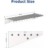 Acekool 12" x 36" Stainless Steel Floating Wall Shelf with Backsplash & 10 Hooks – NSF Certified Commercial Kitchen Pot Rack - 3 of 4
