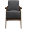 29"1pc Modern Accent Chair Dark Gray Velvet Upholstered - 4 of 4