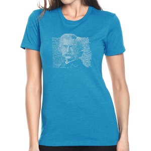 LA Pop Art Women's Premium Blend Word Art T-shirt - Mark Twain - 1 of 4