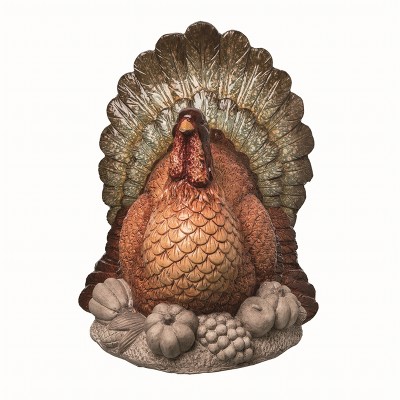 Transpac MGO Brown Harvest Turkey Decor