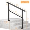 LOVMOR Hand Rails for Outdoor Steps, Wrought Iron Railing, Exterior Hand Railing for Steps, Porch Railing Kit - 3 of 4