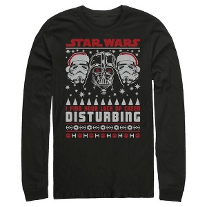 Men's Star Wars Lack of Cheer Ugly Christmas Sweater Long Sleeve Shirt - 1 of 4