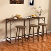 70" Bar Table with Charging Station, Industrial Rectangular Bar Height Pub Table with Steel Frame - 2 of 4