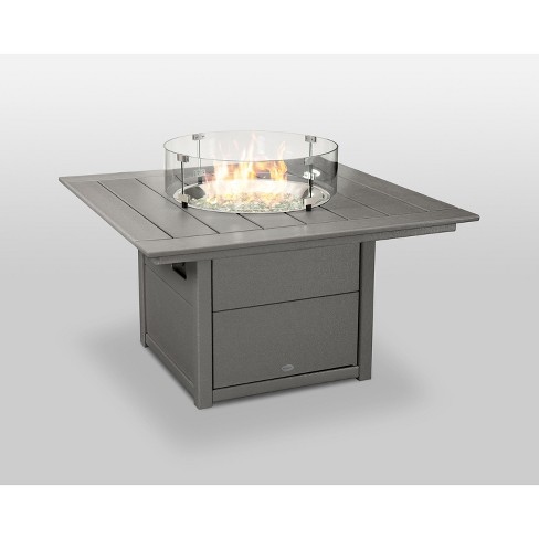 Polywood 42 Fire Pit Table Square Slate Gray Target