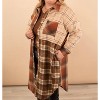 Women's Thankful for You Oversized Long Plaid Shacket - Haptics - 2 of 4
