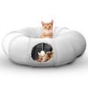 iMountek"Indoor Cat Tunnel Bed with Cooling Fabric, Interactive Hanging Ball, Soft Mat & Foldable Design"grey - 3 of 4