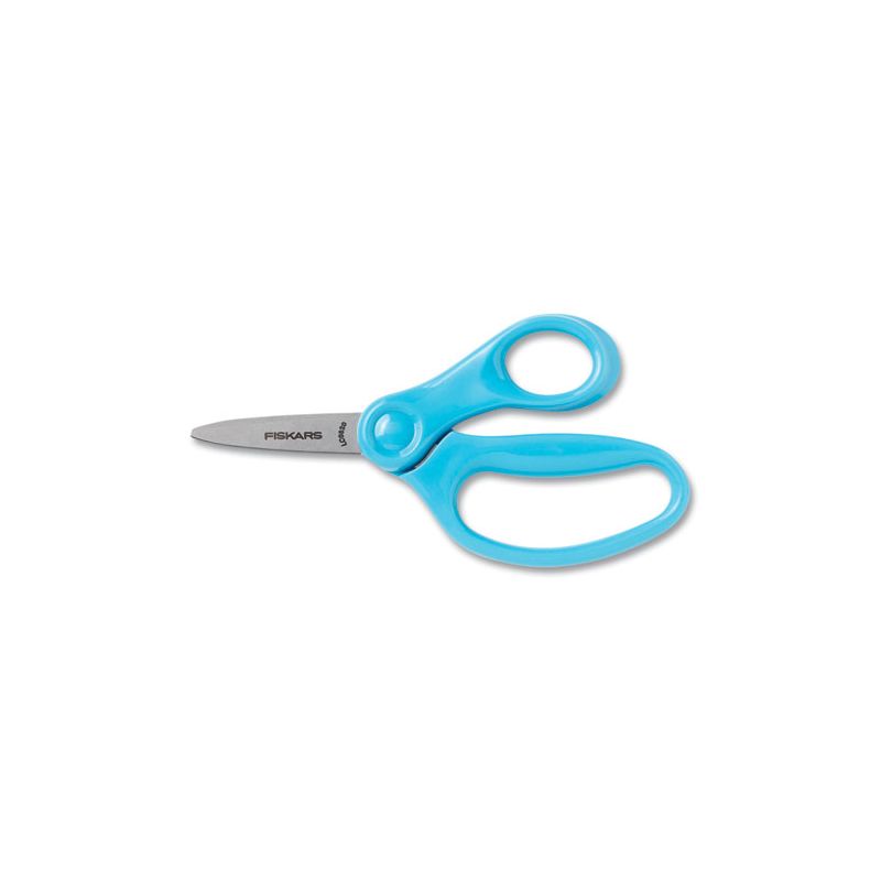 Fiskars Kids Scissors, Pointed Tip, 5" Long, 1.75" Cut Length, Straight Handles, Assorted Colors, 12/Pack, 5 of 8