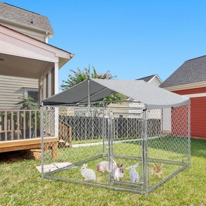 Heavy Duty Dog Crate Cage Kennel, Indestructible Steel Escape Proof, 360¡ã Lockable Wheels, Removable Tray, Top Open Design, for Medium Large Dogs - 1 of 4