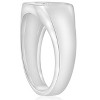 Pompeii3 Mens 1/6ct Diamond Solitaire High Polished Wedding Ring 10k White Gold - 2 of 4