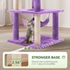 Modern Multicoloured 600 GSM Soft Plush Cat Tree Pet Tower with Sisal Post and Hanging Ball, Fake Real Leaves - 4 of 4