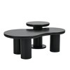 NicBex Modern Irregular Nesting Coffee Table Set of 2 with Cylindrical Legs for Living Room - 3 of 4