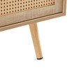 Sapphtopaz Modern Rattan Coffee Table with Sliding Door Storage, Solid Wood Legs, Storage Living Room Tables, Center Table for Living Room - 3 of 4