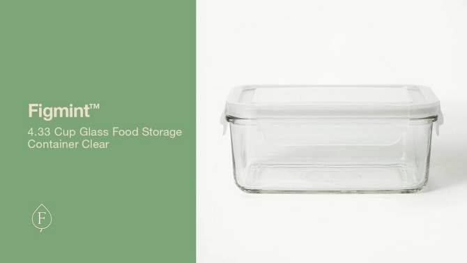 4.33 Cup Glass Food Storage Container Clear - Figmint&#8482;, 2 of 8, play video
