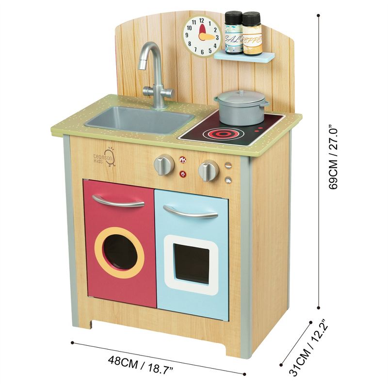 Teamson Kids Little Chef Porto Classic Interactive Wooden Play Kitchen, Wood, 5 of 14