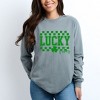 Simply Sage Market Women's Lucky Vibes Checkered Long Sleeve Garment Dyed Tee - 2 of 4