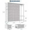 Coolmee 16 Drawers Dresser with Clothes Rack, Tall Fabric Dresser for Bedroom, Freestanding Fabric Storage Tower Drawers Closet Organizer - 3 of 4