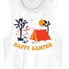 Adventure Society Happy Camper Crew Neck Sleeveless Men's White Tank Top - 2 of 3