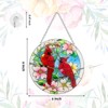 ANFURI 6 in. Red Birds Window Suncatchers with hook, Stained Glass Window Hanging Gifts - 4 of 4