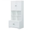 NicBex Tall Bathroom Floor Cabinet,Freestanding Cabinet with 4 Doors,Storage Cabinet with Adjustable Shelves & Open Multi-layer Shelves - 2 of 4