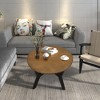 VYNXARIA 32inch Wood Round Coffee Table for Living Room,Mid Century Farmhouse Circle Wooden Coffee Tables for Apartment - 2 of 4