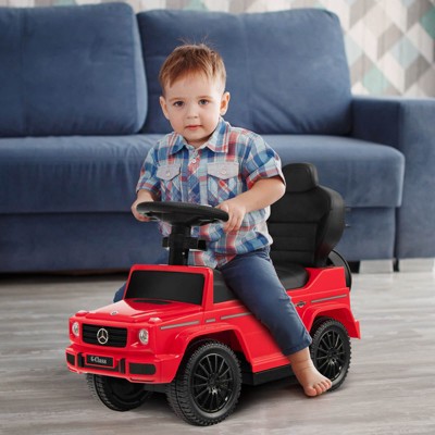 Red Mercedes Benz G350 3-in-1 Ride-On Push Car with Canopy