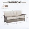 Belord 79" Outdoor Patio Sofa, All-Weather Gray Wicker 3-Seater Couch with 5-Inch Wide Armrests and Thick Cushions for Porch, Deck, or Backyard - 4 of 4