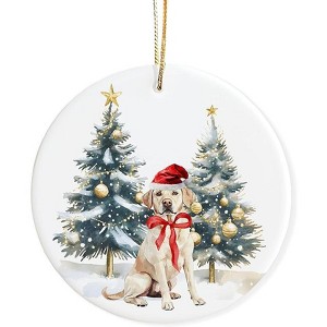 Lomsoe Labrador Ornament Christmas Tree Ornaments Decor Christmas Dogs Gifts Christmas Hanging Ceramic Ornament Christmas Decor - 1 of 4