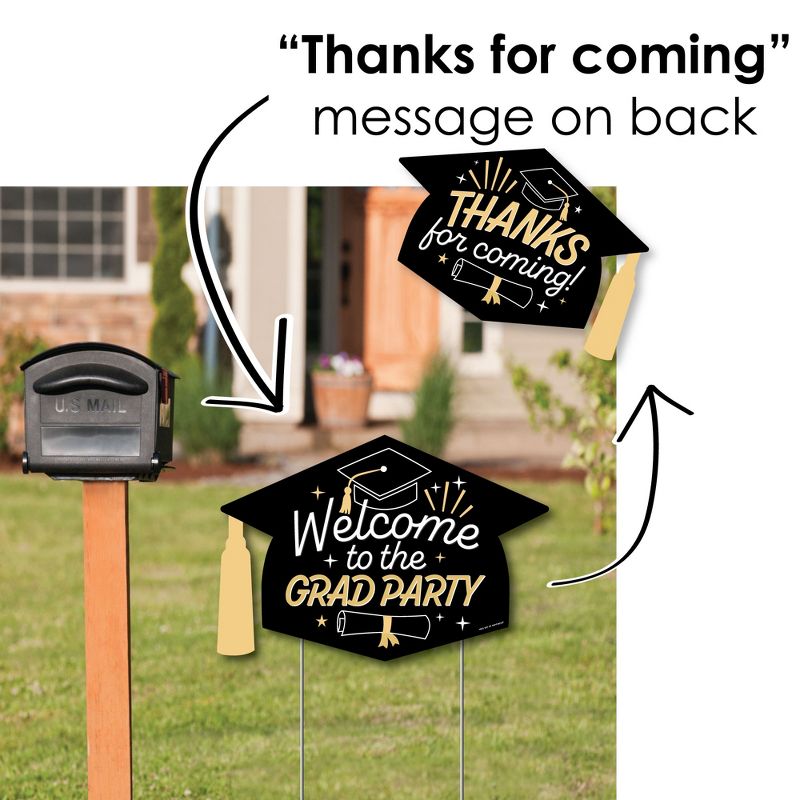 Big Dot of Happiness Goodbye High School, Hello College - Graduation Party Yard Sign with Stakes - Double Sided Outdoor Lawn Sign - Set of 3, 2 of 9