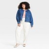 Women's Front Button-Down Jean Jacket - Ava & Viv™ Medium Wash - image 3 of 3