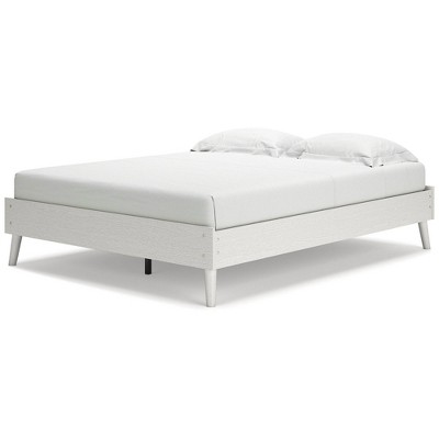 Aprilyn White Queen Platform Bed with Sleek Storage Drawer