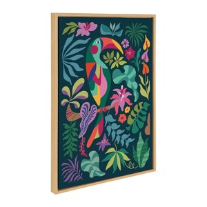 Kate & Laurel All Things Decor 23"x33" Sylvie Tropical Toucan Wall Art: Rachel Lee, Framed Canvas - 1 of 4