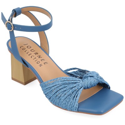 Journee Collection Womens Galinda Low Block Heel Sandals