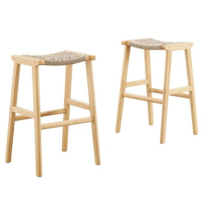 Modway Saorise Wood Bar Stool - Set of 2