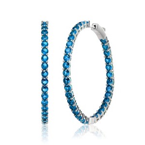 Guili Big Hoop Earrings with Colored Cubic Zirconia in Green, Red, Blue, Gold, Pink, and White, Featuring a Bold Design, Perfect for Statement Looks - 1 of 3