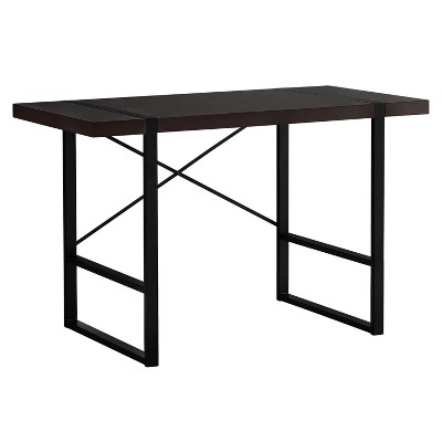 Monarch Specialties Computer Desk Home Office Laptop 48InchL Work Metal Laminate Brown Black Contemporary Modern