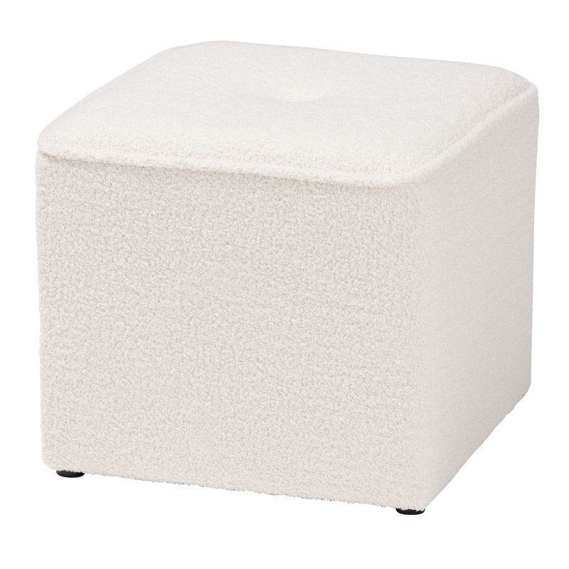 Baxton Studio Isaiah Modern and Contemporary Ivory Boucle Upholstered Ottoman, 2 of 7
