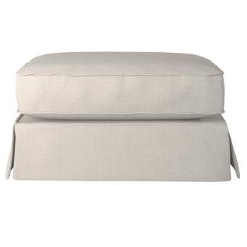 Besthom Americana Light Gray Upholstered Pillow Top Ottoman