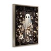 Stupell Industries Bookish Ghost & Flowers Floating Frame Canvas Art - 2 of 4