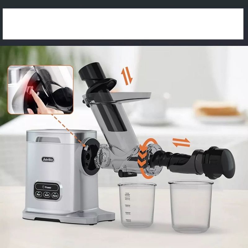 Aeitto Cold Press Slow Masticating Juicer Machine with Wide 3 Inch Chute Cold Press Juicer BPA-Free, Easy to Clean - HSJ-1521, 2 of 9
