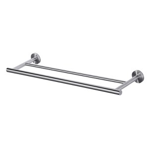 WOWOW 36 in. Wall Mounted Towel Bar in Matte Black, Stainless Steel Double Towel Holder - 1 of 4