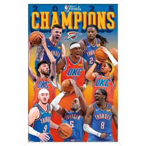 Trends International NBA Oklahoma City Thunder - 2025 NBA Finals Champions Framed Wall Poster Prints - 1 of 4